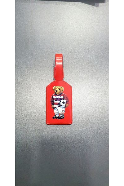 Seyahat Club Travel Accessory Red Teddy Bear Luggage Bag Suitcase Label