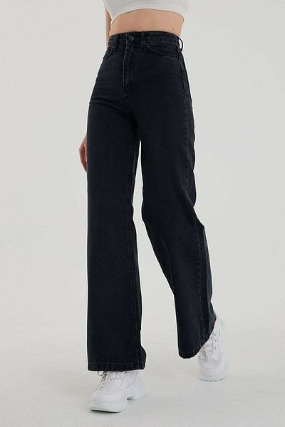 Trn JNS Liza Extra High Acaip Solmaz Jeans negri largi Pantaloni Pazazzo (SUPER HIGH NON-FADE)