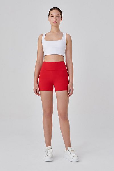 UP&FIT Push Up High Waist Tummy Control Σορτς Κολάν Κόκκινο