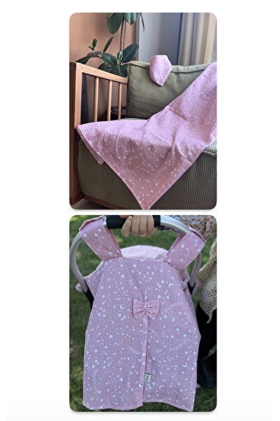 runbaby Oeko-tex Certified 3-Piece Pink Star Muslin Set ((PASSROOM COVER 100X120 MUSLIN COVER SCARF)