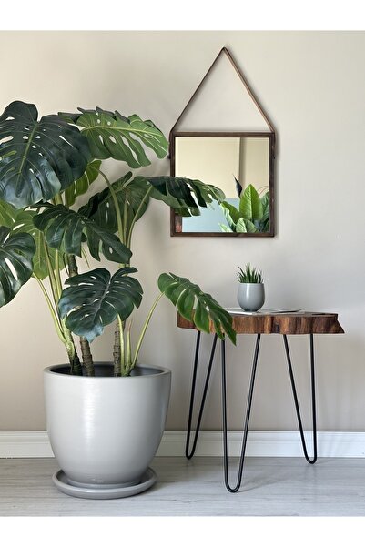 odka 40litre Klasik Saksı Tabaklı 40cmx40cm Granit Gri