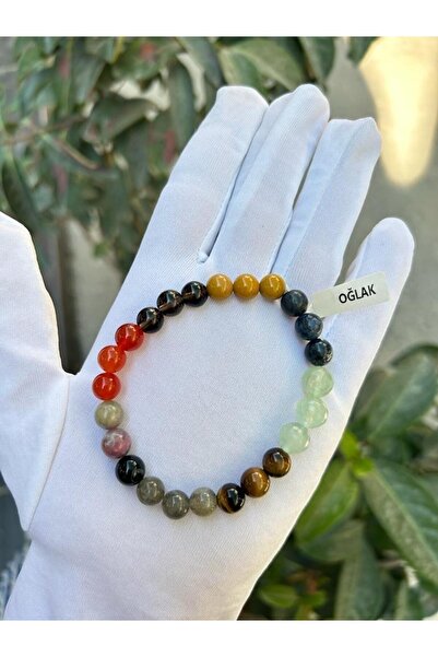 Asya Gems 8 mm Globe Cut Capricorn Natural Stone Bracelet