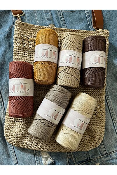 Makromecity Premium 200 Gr 230m Polyester Macrame Thread Nefti Green 2mm Supla Thread and Bag Thread (2x100gram)