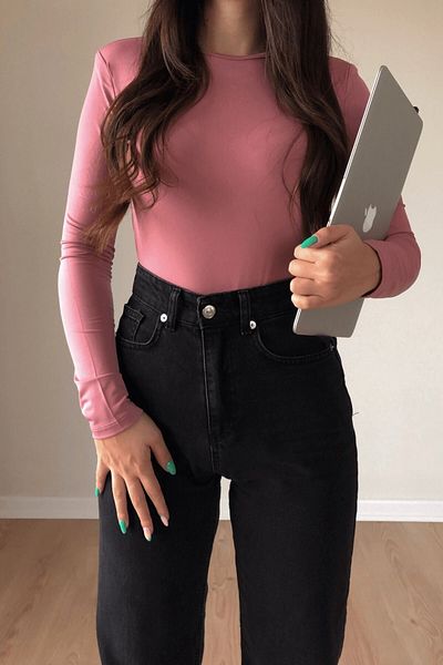 MAKRAS EXCLUSIVE Lisa jeans дамски черни дънки с висока талия и удобни дънки от ликра