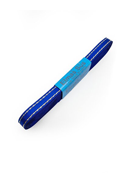 E Elmas شريط ستان مع شريط ذهبي (1 سم - 10 متر) - أزرق ساكس