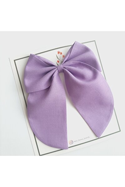 NEW BOWS BANDS Girl's Lilac Color Large Bow Clip Buckle