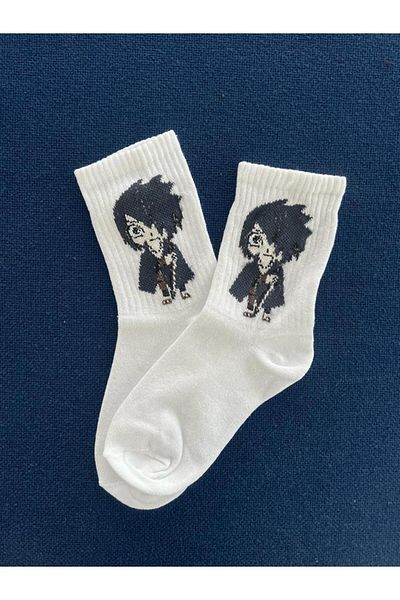 Touz Itachi Uchiha White Unisex College Socks
