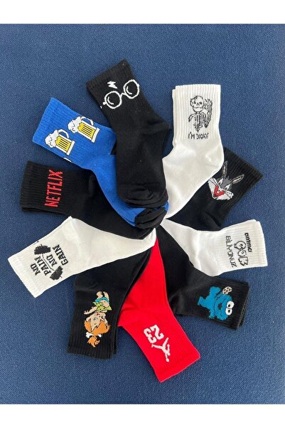 Touz Sparkling Glass Unisex Blue College Socks