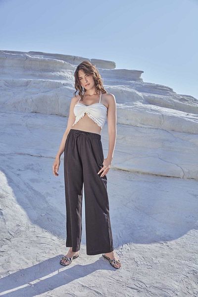 Nes Works Textile Black Wide Leg Trousers