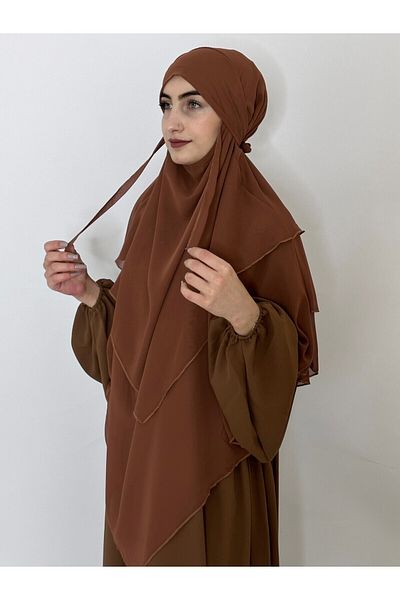 erasra class 4 String Camel Souffle Veiled Khimar - Τρεις στρώσεις σιφόν κασκόλ