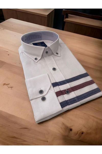 ROSETTİ Cămașă albă slim fit, 100% bumbac, cu nasturi cu guler Rosetti