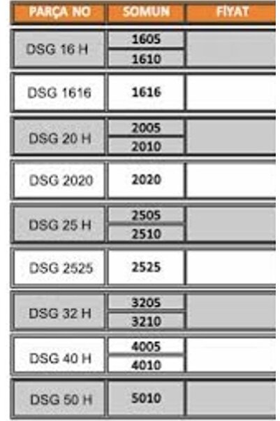 PRC Ssg1610-dsg-1610 Vidalı Mil Somun Gövdesi
