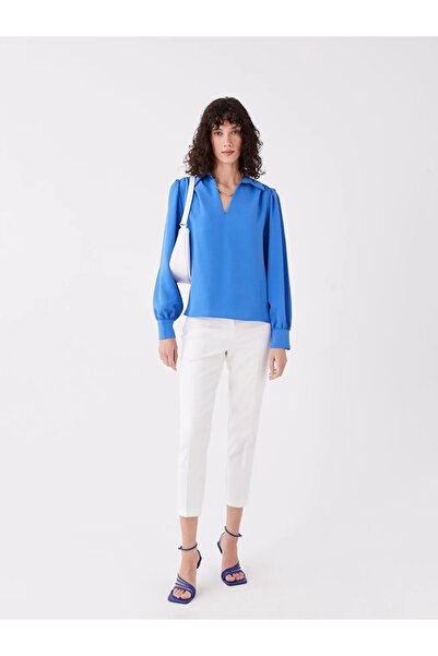 LC Waikiki Γυναικείες μπλούζες - γιακάς πουκάμισου, μασίφ, μακρυμάνικο