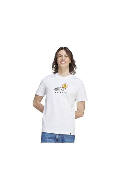 adidas Ανδρικό casual λευκό μπλουζάκι - M Doodle Puff T, Hy1330