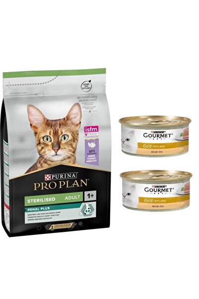 Pro Plan Sterilised Hindili Kısır Kedi Maması 3 kg + 2 Tane yaş Kedi Mamsı