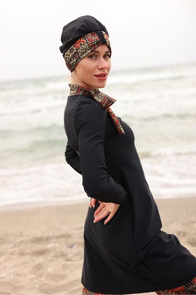 İKSUN Full Covered Hijab Swimsuit Full Lycra Water Repellent Quick Drying Fabric Hijab Siwimsuit