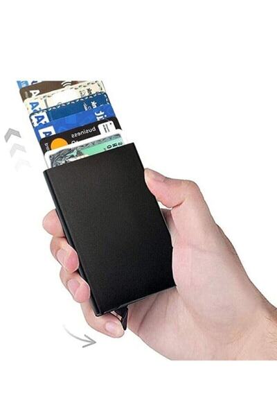 Emek Μεταλλική θήκη πιστωτικής κάρτας με μαύρο αυτόματο μηχανισμό