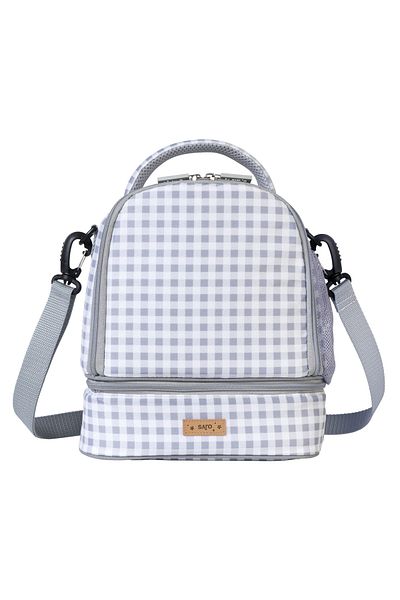 saro Thermal / Insulated Lunch Box Gray Checked