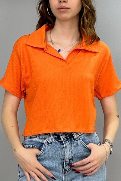 Tam Moda Women's Collared Placket Blouse