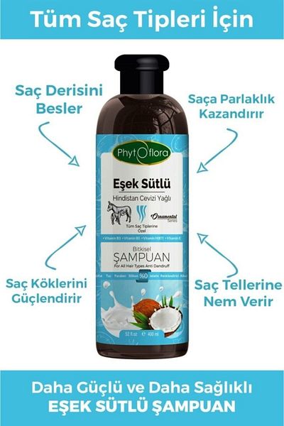 Phytoflora Anti-Dandruff Salt-Free Donkey Milk and Coconut Oil Herbal Shampoo