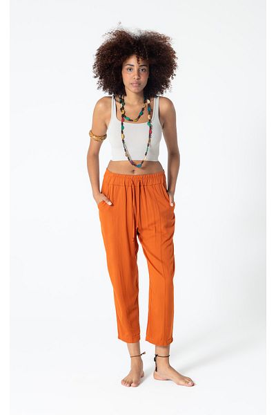 RUBYSTARS Relaxed Cut Midi Trousers - Elastic Waist