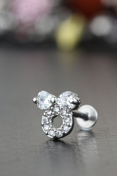 depozoom 316l Cerrahi Çelik Kıkırdak Tragus Helix Zirkon Taş Labret Piercing