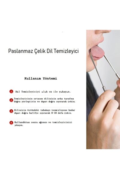 Seram Collection Paslanmaz Çelik Dil Temizleme Aparatı Ayurveda Yoga Dil Kazıma Çubuğu Temizleyici Kazıyıcı Sıyırıcı