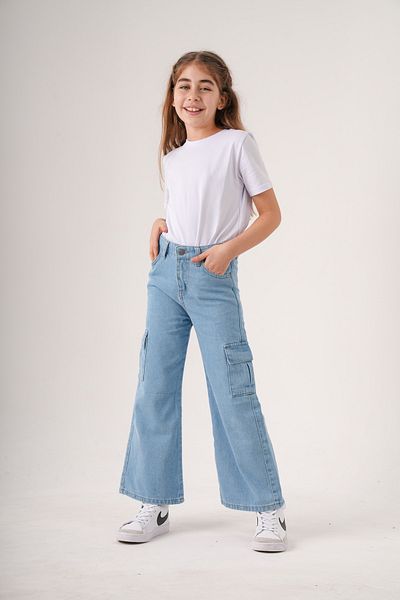 ASL GOLF CLUB Cargo Pocket Wide Leg Girl's Trousers