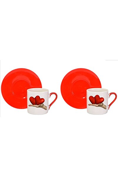 LADİJİTAL BASKI ÇÖZÜMLERİ طقم فناجين قهوة تركية لعيد الحب مكون من قطعتين بالل...