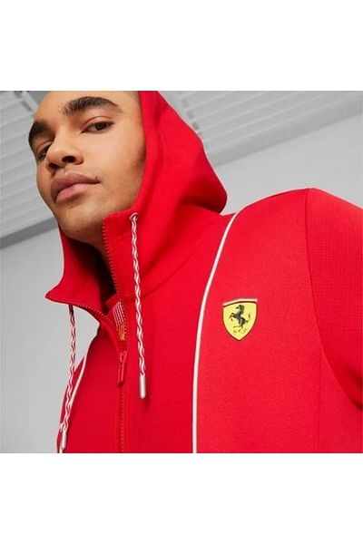 Puma Ferrari Race HDD Sweat Jacket KIRMIZI Erkek Eşofman Üstü
