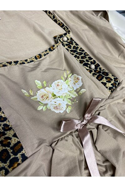 JENİKA Women's 3-Piece Maternity Pajamas Set with Dressing Gowns