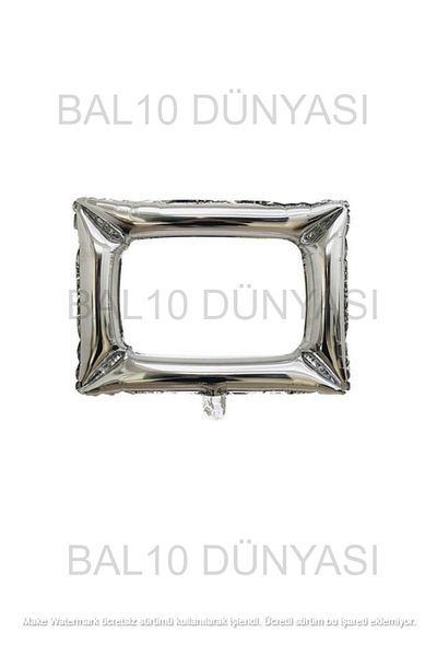 BAL10 DÜNYASI Frame Foil Balloon Silver Color 64x70 cm