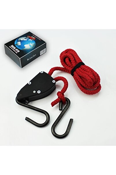 İDEAL OTOMOTİV Kancalı Cırcır Halatı, Ayarlanabilir Halat Kasnağı Çekme Aleti