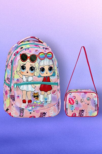 Uniquerrs Set de 2 ghiozdane școlare pentru fete, cu modele colorate și desig...