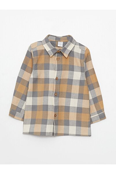 LC Waikiki Hosszú ujjú, kockás mintás kisfiú ing és nadrág 2 részes szett