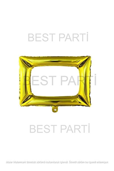 BEST PARTİ DOĞUM GÜNÜ PARTİ SÜSLERİ Frame Foil Balloon Gold Color 64x70 cm