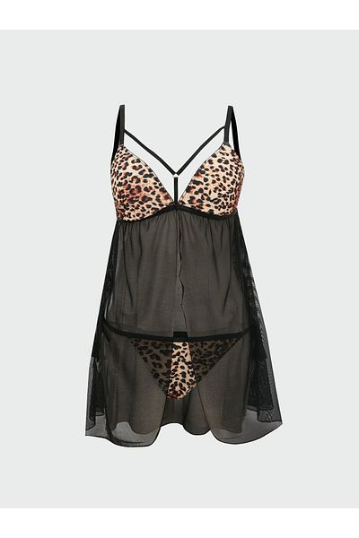 LC Waikiki Σετ babydollς και σλιπ χωρίς μοτίβο