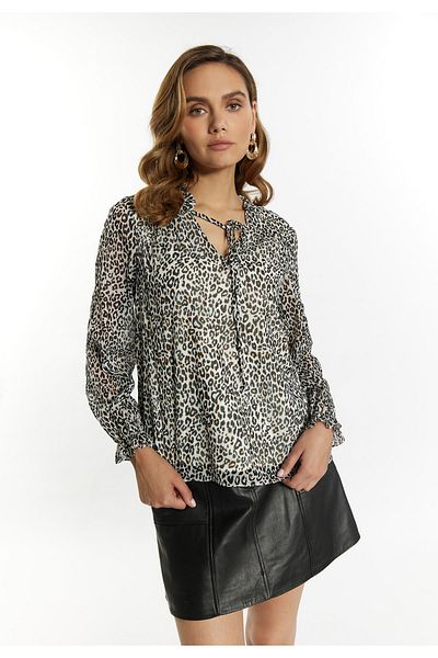 Faina Syn olarak Leo-Print ile Bluse