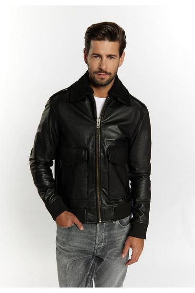 Dreimaster Vintage Lederjacke incus