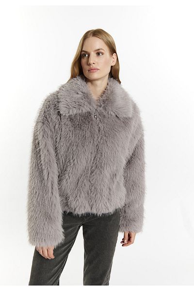 Dreimaster Vintage Übergangsjacke aus Webpelz incus