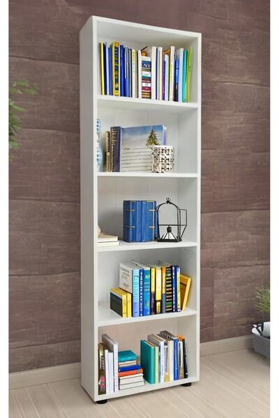 LIUWA Lıushelf 5 Raflı Çok Amaçlı Kitaplık(Beyaz)