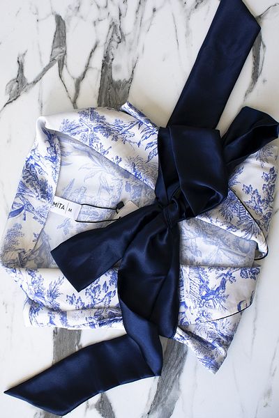 Mita Concept KIMONO CU GULER DE SATIN MATASOS