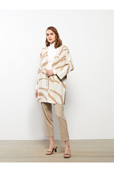 LC Waikiki Dámský pletený kardigan s šálovým límcem s dlouhým rukávem