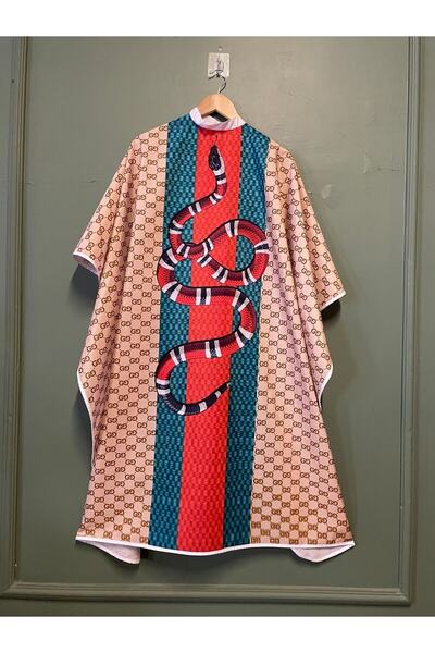 ÖNLÜK SEPETİ Yılan Desenli Penuar Berber Önlüğü Saç Kesim Önlüğü Tıraş Önlüğü