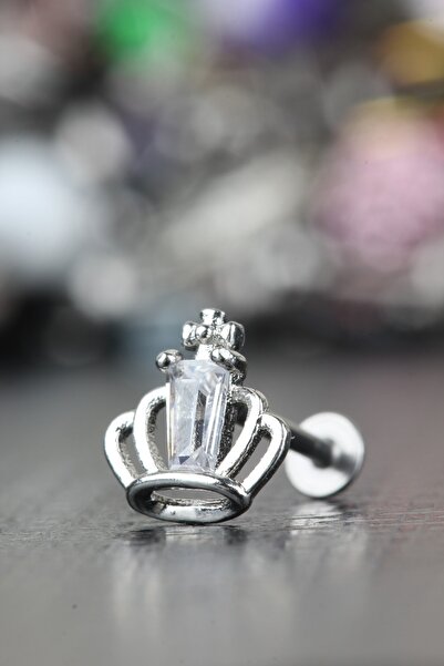 depozoom 316l Cerrahi Çelik Kıkırdak Tragus Helix Zirkon Taş Labret Taç Piercing