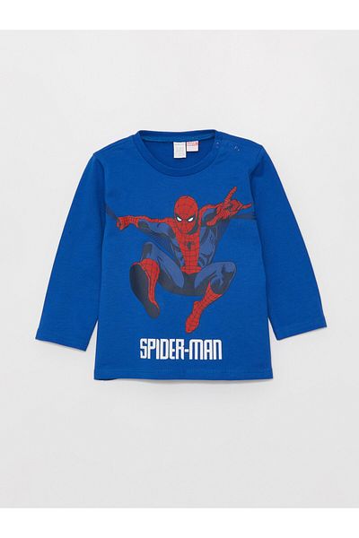 LC Waikiki Crew Neck Spiderman Printed Long Sleeve Baby Boy Pajama Set