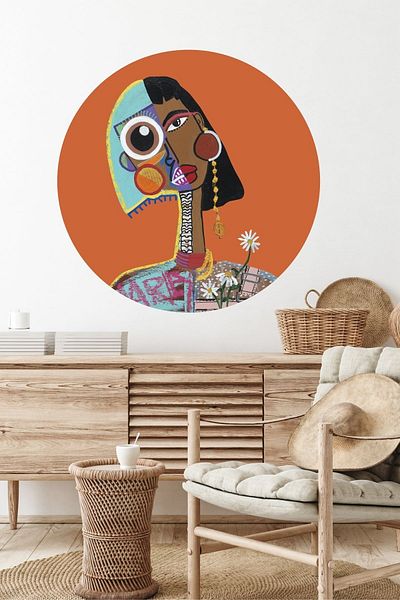 Piksel Grafik Woman's Story Full Circle Bohemian Sticker