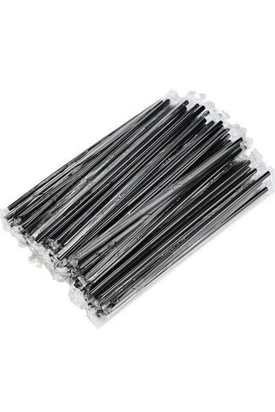 Pipet Bonapipet Black Gelatin Wrapped Frozen Straws - 100 Pieces 22 cm Without Bellows