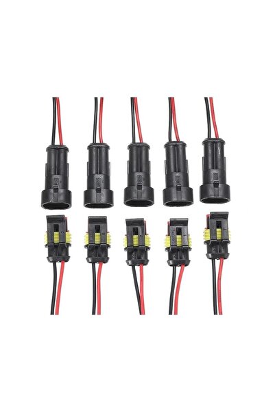 FESAN 5 Takım Karşılıklı Ikili Su Geçirmez Kablolu Konnektör Soket