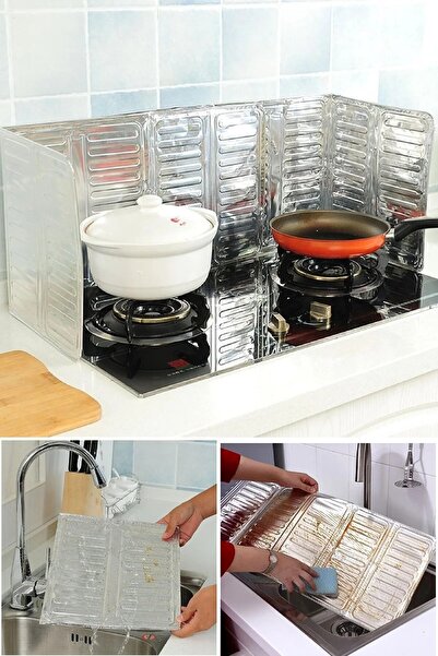 MOBEE Ocak Yağ Koruyucu Piknik Kamp Ateşi Rüzgar Koruyucu Alüminyum Levha (32...